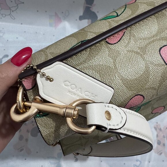 Coach Classic Floral Print Crossbody Bag With Pink Cherry Motif - Picture 6 of 6